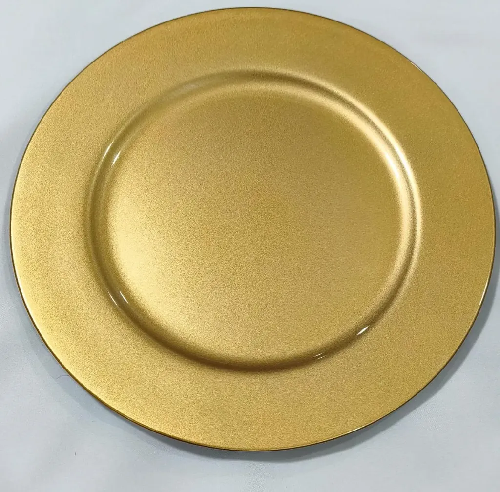 PLATO BASE PLASTICO DORADO 30 CM